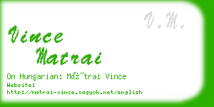 vince matrai business card